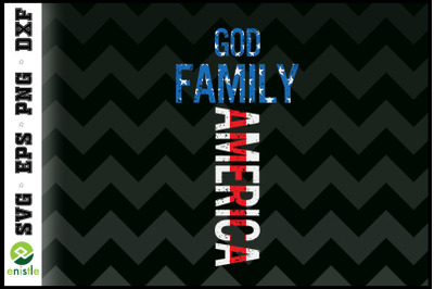 God Family America American Flag