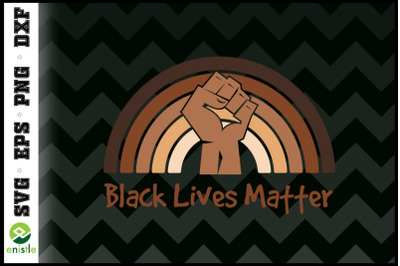 Black lives matter rainbow fist melanin