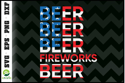 Beer Fireworks 4th Of July Drinking Team