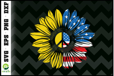 Sunflower USA Flag Patriotic 4th of July