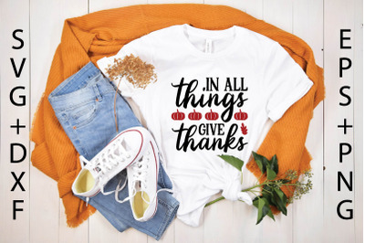 in all things give thanks svg design