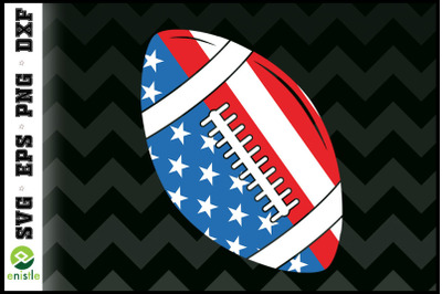 Football Ball 4th Of July American Flag