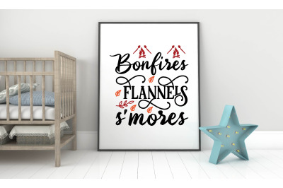 bonfires flannels s&#039;mores svg design