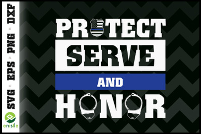 Police USA flag Serve Honor and Protect