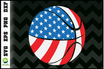 Basketball 4th Of July American Flag