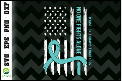 No one fight alone MG awareness USA Flag