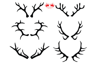 Deer antlers vector silhouette, Svg file for cricut, Instant download