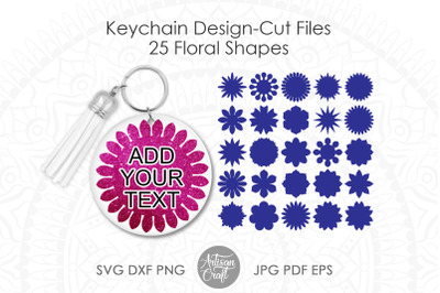 Floral Keychain SVG, floral shapes, keychain background