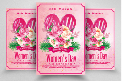 Happy Women&#039;s Day Flyer/Poster Template