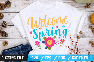 Welcome spring svg