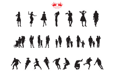 People silhouette SVG, Instant download Svg, Dxf, Png, Eps and Jpg fil
