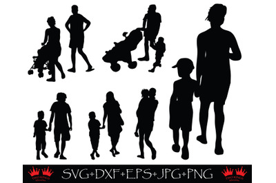 Family SVG cut file. Family silhouettes on white background. Cricut fi