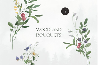 Watercolor Woodland Bouquets