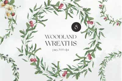 Watercolor Woodland Wreaths