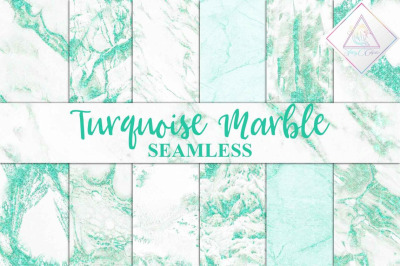 Turquoise Marble Digital Paper