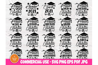 Graduation SVG Bundle, Class of 2021 Svg, Graduate