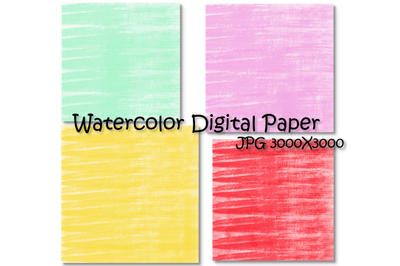 Watercolor Digital Paper, Watercolor Basic, Simple Digital Paper,Hand