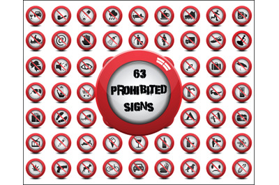 High Quality Unusual Prohibition Sign Big Collection, Digital file,