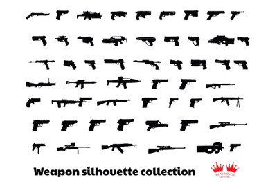SVG files for cricut, Weapons silhouette collection, Guns svg files