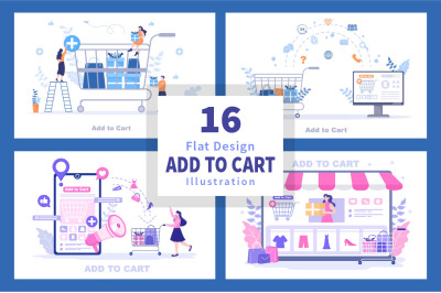 16 Add To Cart Vector Illustration