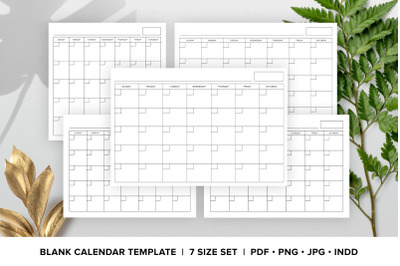 Blank Calendar Page Template Bundle