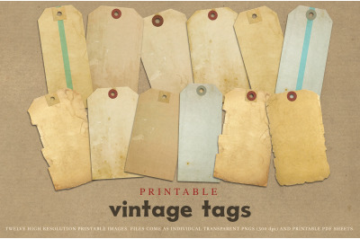 Vintage printable bag tags