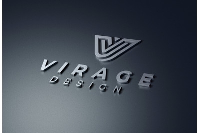 Logo Mockup 3D Metallic Logo