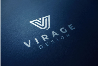 Logo Mockup White Logo on Deep Blue Paper