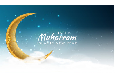 Islamic new year design greeting card , poster