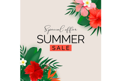 Summer sale poster. Natural Background for Poster