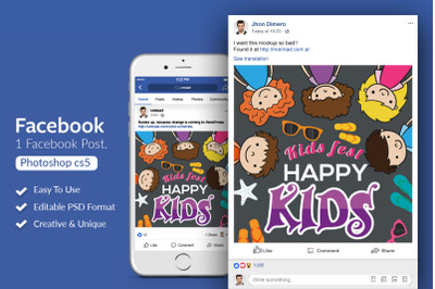Happy Kids Day Facebook Post Banner