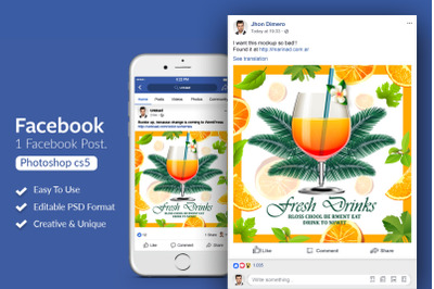 Fresh Juices Facebook Post Banner