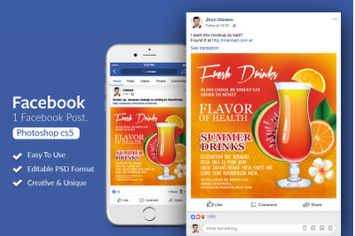 Fresh Juices Ads Facebook Post Banner