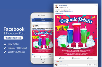 Cold Drinks Marketing Facebook Post Banner