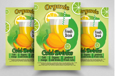 Fresh Organic Drinks Flyer Template