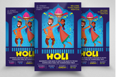 Happy Holi Indiain Event Flyer Psd