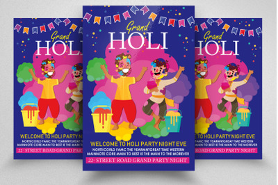 Happy Holi Event Flyer Template