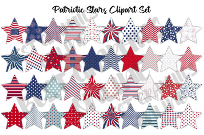 Stars and Stripes Clipart, 4th of July Patriotic Stars Clipart
