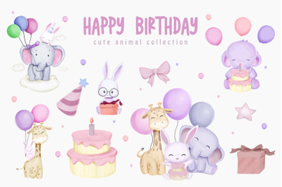 Animal Birthday Character Set