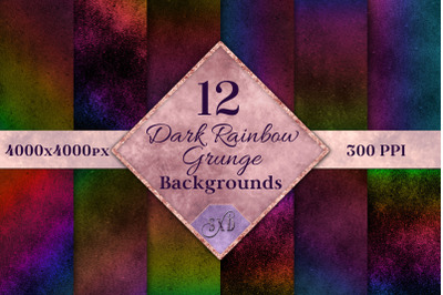 Dark Rainbow Grunge Backgrounds - 12 Image Textures