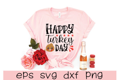 happy turkey day svg design