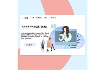 Online medical service landing page to remote consultation diagnostic