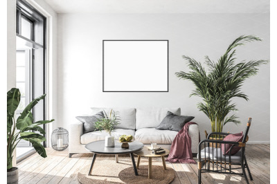 Interior scene artwork background frame mockup