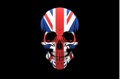 The United Kingdom Flag Skull Illustration