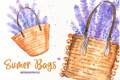 Watercolor Summer Bags