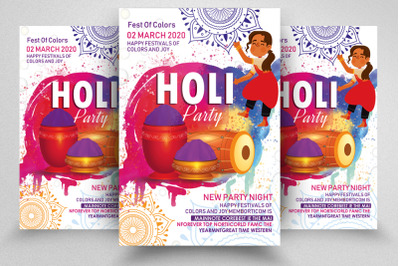 Happy Holi Indiain Event Flyer Psd