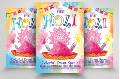 Happy Holi Flyer/Poster Template