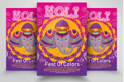 Happy Holi Indiain Event Flyer Psd