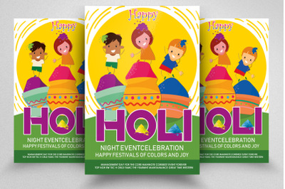 Happy Holi Indiain Event Flyer