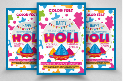 Holi Colors Festival Party  Flyer